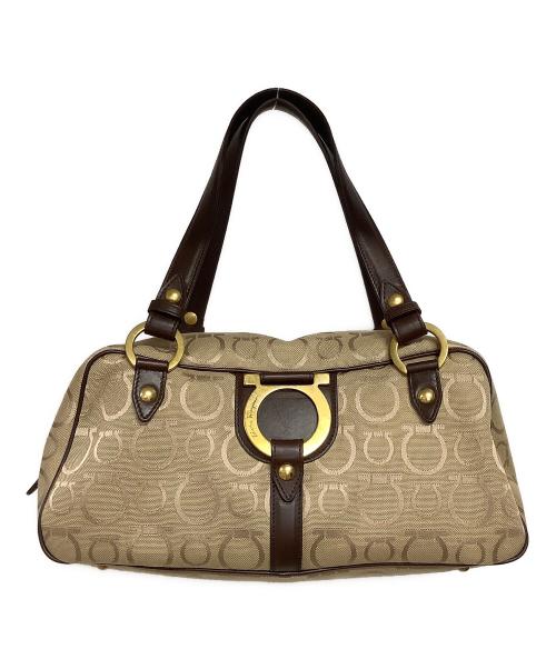 Salvatore Ferragamo（サルヴァトーレ フェラガモ）Salvatore Ferragamo (サルヴァトーレ フェラガモ) ミニボストンバッグ ベージュ サイズ:02400の古着・服飾アイテム