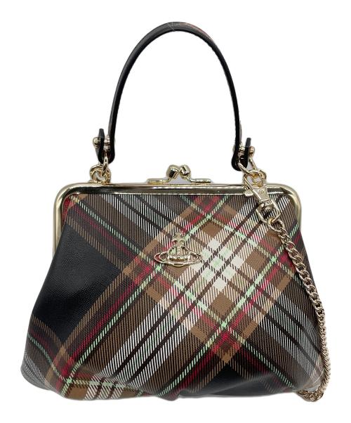 Vivienne Westwood（ヴィヴィアンウエストウッド）Vivienne Westwood (ヴィヴィアンウエストウッド) タータン ショルダーポーチ ブラックの古着・服飾アイテム
