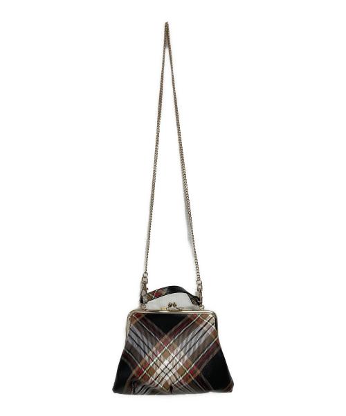 Vivienne Westwood（ヴィヴィアンウエストウッド）Vivienne Westwood (ヴィヴィアンウエストウッド) タータン ショルダーポーチ ブラックの古着・服飾アイテム