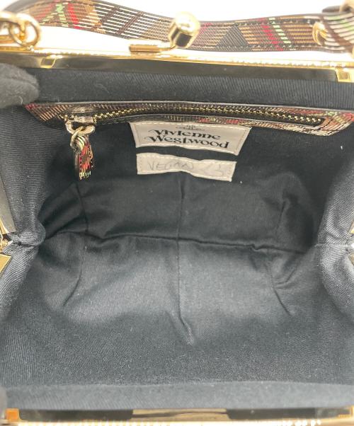 Vivienne Westwood（ヴィヴィアンウエストウッド）Vivienne Westwood (ヴィヴィアンウエストウッド) タータン ショルダーポーチ ブラックの古着・服飾アイテム