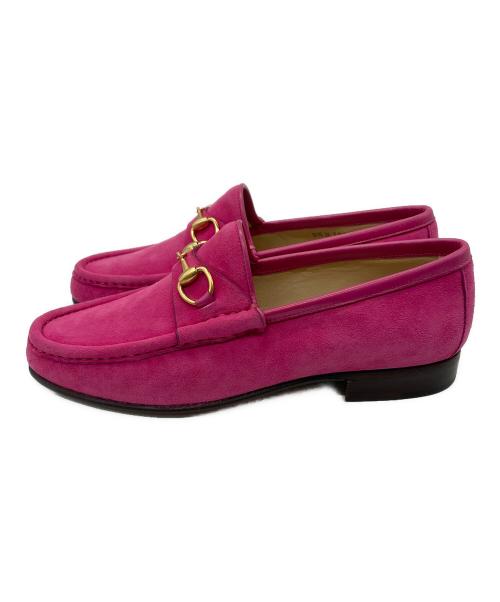 GUCCI（グッチ）GUCCI (グッチ) ビットローファー ショッキングピンク サイズ:5 1/2の古着・服飾アイテム