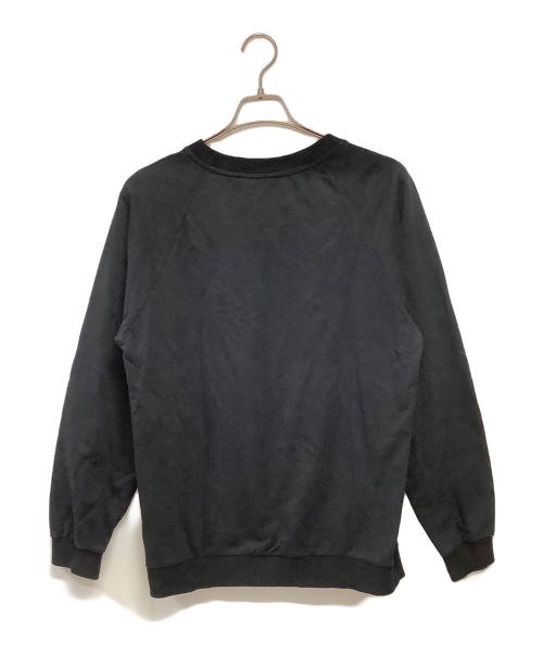 BALMAIN（バルマン）BALMAIN (バルマン) フロッキープリントロゴ クルーネックスウェット ブラック サイズ:36の古着・服飾アイテム