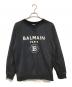 BALMAIN（バルマン）の古着「フロッキープリントロゴ クルーネックスウェット」｜ブラック