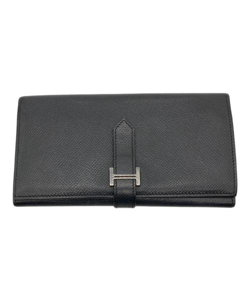 HERMES（エルメス）HERMES (エルメス) ベアンデュプリ／長財布 ブラックの古着・服飾アイテム