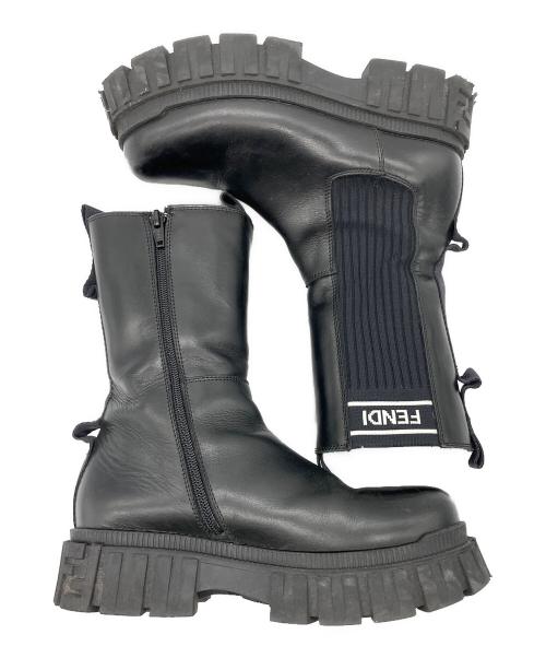 FENDI（フェンディ）FENDI (フェンディ) サイドゴアブーツ ブラック サイズ:35の古着・服飾アイテム