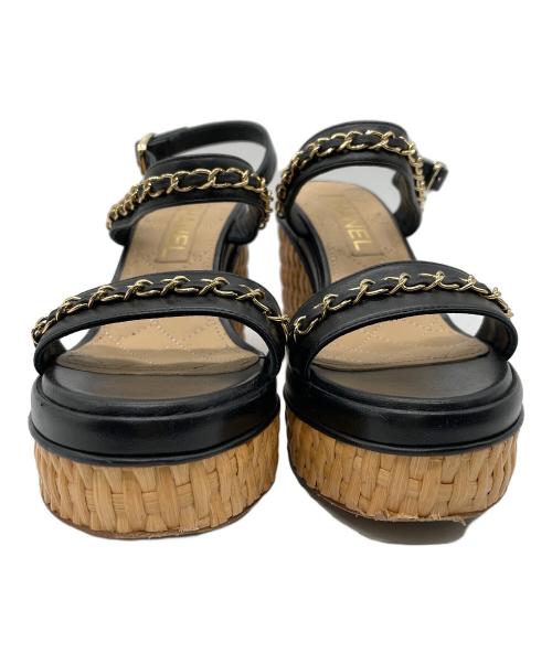 CHANEL（シャネル）CHANEL (シャネル) 厚底サンダル ブラック サイズ:35の古着・服飾アイテム