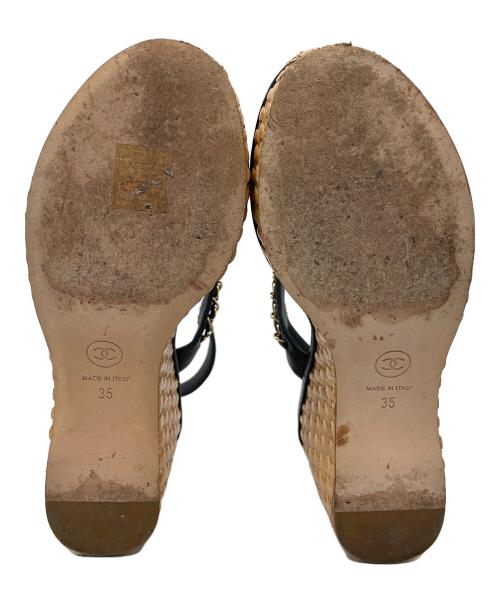 CHANEL（シャネル）CHANEL (シャネル) 厚底サンダル ブラック サイズ:35の古着・服飾アイテム