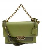 MICHAEL KORSマイケル・コース）の古着「アレッサ ハンドバッグ レザー チェーン ショルダーバッグ」｜黄緑