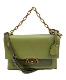MICHAEL KORS（マイケル・コース）の古着「アレッサ ハンドバッグ レザー チェーン ショルダーバッグ」｜黄緑
