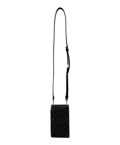 COACH（コーチ）COACH (コーチ) ノース／サウス フォーン クロスボディ・シグネチャー キャンバス ダークブラウン 未使用品の古着・服飾アイテム
