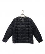 TAIONタイオン）の古着「ベーシック クルーネックボタン インナーダウンジャケット」｜ブラック