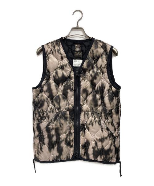 TAION（タイオン）TAION (タイオン) ミリタリー VネックWジップ ダウンベスト-ソフトシェル ベージュ サイズ:L 未使用品の古着・服飾アイテム