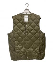 TAION（タイオン）の古着「Vネック ダウンベスト」｜オリーブ