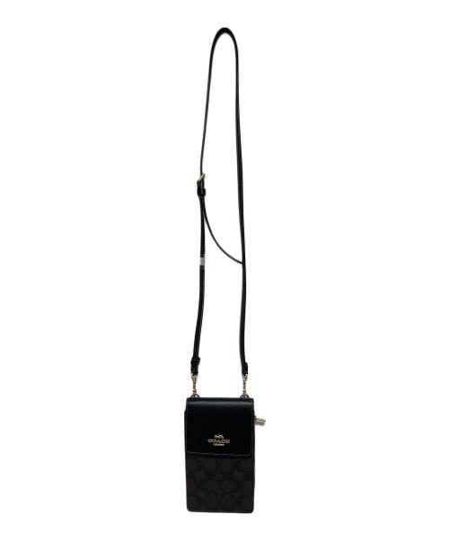 COACH（コーチ）COACH (コーチ) ノース／サウス フォーン クロスボディ・シグネチャー キャンバス ダークブラウン 未使用品の古着・服飾アイテム