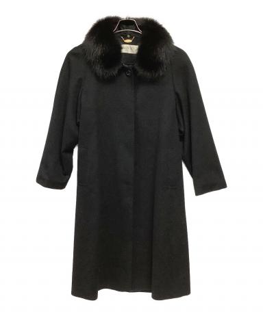 中古・古着通販】BALMAIN (バルマン) カシミヤコート ブラック サイズ