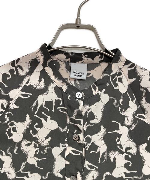 NOMBRE IMPAIR（ノンブルアンペール）NOMBRE IMPAIR (ノンブルアンペール) 半袖ブラウス グレー サイズ:Fの古着・服飾アイテム