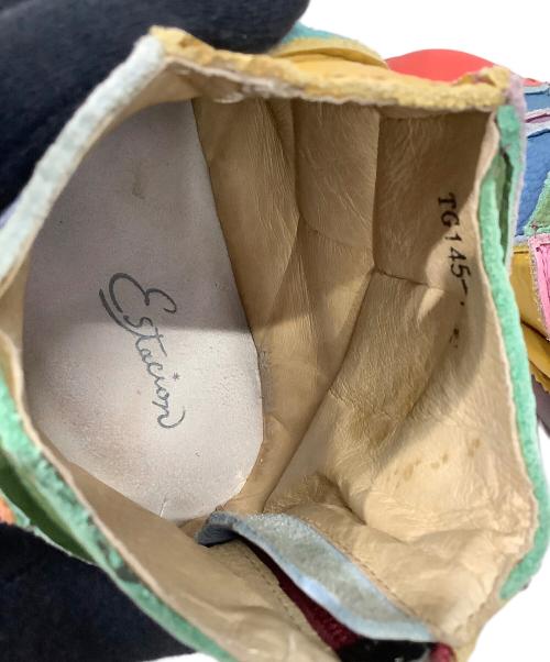 estacion（エスタシオ）estacion (エスタシオ) Estacion～エスタシオン～・本革パッチワークショートブーツ マルチカラー サイズ:Lの古着・服飾アイテム