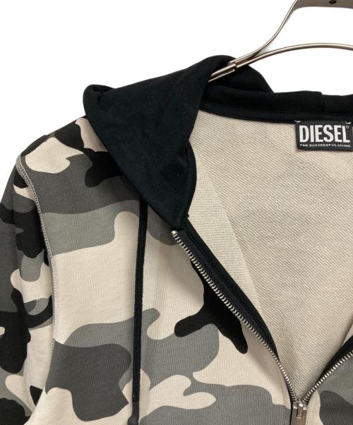 DIESEL（ディーゼル）DIESEL (ディーゼル) ジップパーカー ブラック×グレー サイズ:Lの古着・服飾アイテム