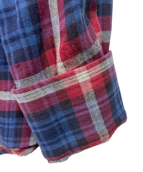 Vivienne Westwood man（ヴィヴィアン ウェストウッド マン）Vivienne Westwood man (ヴィヴィアン ウェストウッド マン) 長袖チェックシャツ レッド×ブルー サイズ:44の古着・服飾アイテム