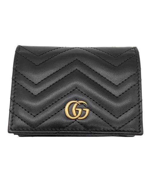 GUCCI（グッチ）GUCCI (グッチ) GGマーモント ブラック 2つ折り財布 ブラックの古着・服飾アイテム