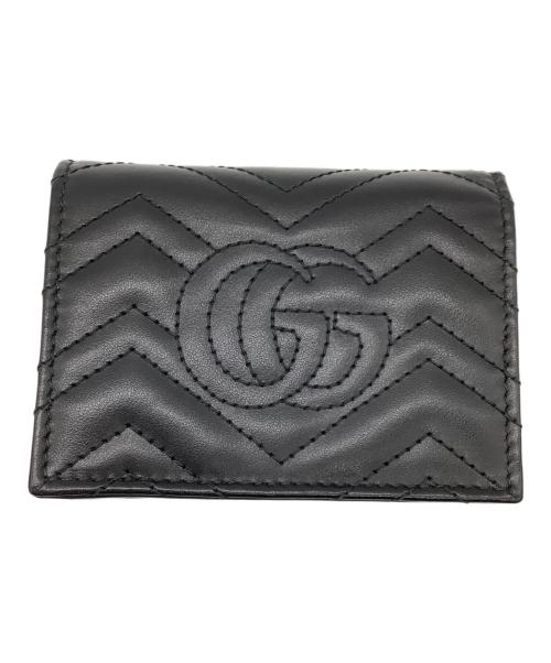 GUCCI（グッチ）GUCCI (グッチ) GGマーモント ブラック 2つ折り財布 ブラックの古着・服飾アイテム