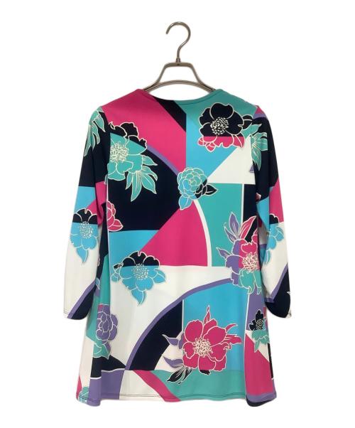 LEONARD SPORT（レオナール スポーツ）LEONARD SPORT (レオナール スポーツ) 花柄七分丈カットソー スカイブルー サイズ:38の古着・服飾アイテム