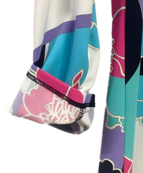 LEONARD SPORT（レオナール スポーツ）LEONARD SPORT (レオナール スポーツ) 花柄七分丈カットソー スカイブルー サイズ:38の古着・服飾アイテム