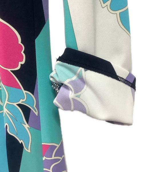 LEONARD SPORT（レオナール スポーツ）LEONARD SPORT (レオナール スポーツ) 花柄七分丈カットソー スカイブルー サイズ:38の古着・服飾アイテム