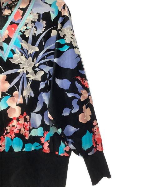 LEONARD（レオナール）LEONARD (レオナール) 花柄長袖カットソー ブラック サイズ:Lの古着・服飾アイテム