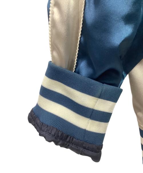 BLAC LABEL（ブラックレーベル）BLAC LABEL (ブラックレーベル) スカジャン ブルー×アイボリー サイズ:lの古着・服飾アイテム