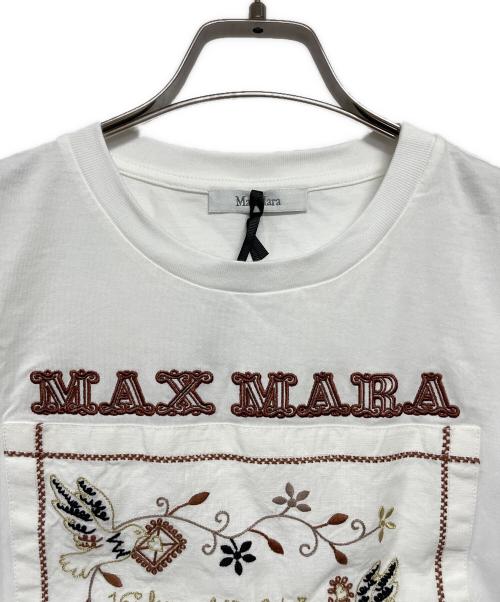 MaxMara（マックスマーラ）MaxMara (マックスマーラ) 刺繍半袖カットソー ホワイト サイズ:sの古着・服飾アイテム