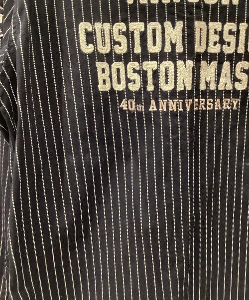 VANSON（バンソン）VANSON (バンソン) デニム・ウォバッシュストライプ長袖ワークシャツ  ブラック サイズ:XLの古着・服飾アイテム