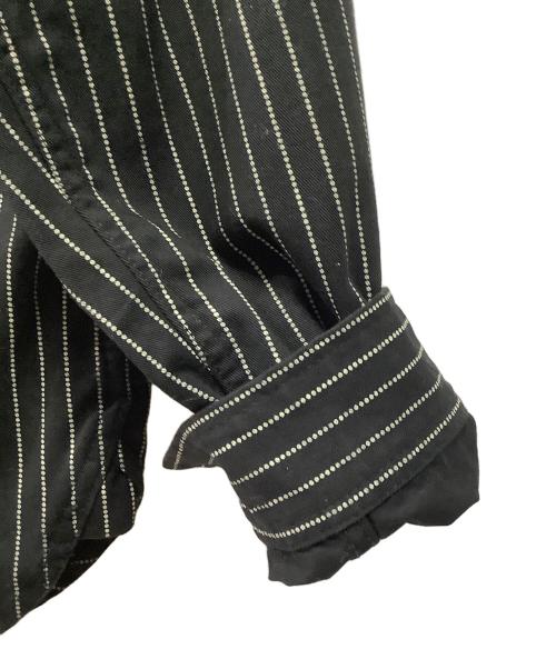 VANSON（バンソン）VANSON (バンソン) デニム・ウォバッシュストライプ長袖ワークシャツ  ブラック サイズ:XLの古着・服飾アイテム