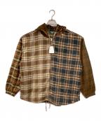 BEAMS×STARBUCKS COFFEEビームス×スターバックスコーヒー）の古着「クレイジーパターンフードネルブルゾン ベージュ」｜ベージュ