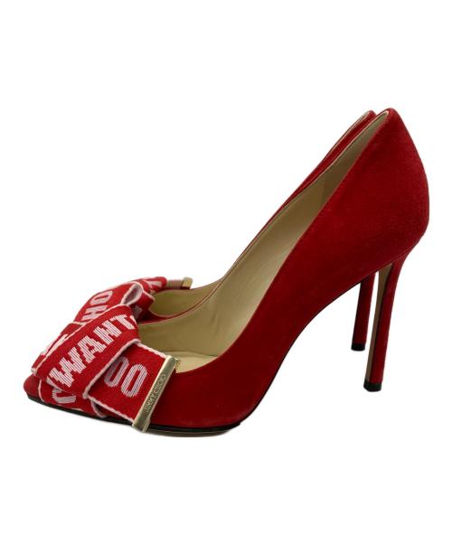 JIMMY CHOO（ジミーチュウ）JIMMY CHOO (ジミーチュウ) ポインテッドトゥパンプス レッド サイズ:23㎝の古着・服飾アイテム