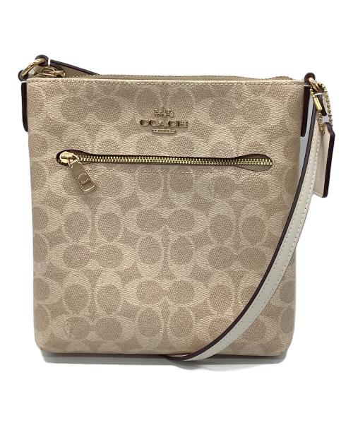 COACH（コーチ）COACH (コーチ) ミニ ローアン ファイル バッグ・シグネチャー キャンバス ベージュの古着・服飾アイテム