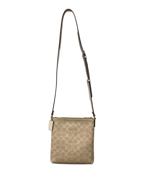COACH（コーチ）COACH (コーチ) ミニ ローアン ファイル バッグ・シグネチャー キャンバス ベージュの古着・服飾アイテム