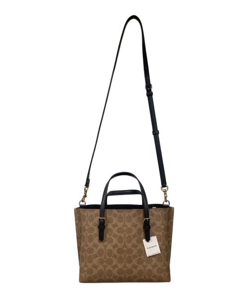 COACH（コーチ）COACH (コーチ) モリー トート バッグ 25・シグネチャー キャンバス ブラウンの古着・服飾アイテム