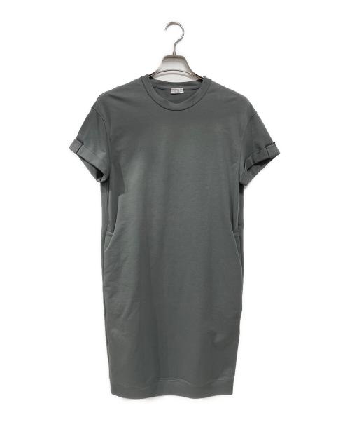 BRUNELLO CUCINELLI（ブルネロクチネリ）BRUNELLO CUCINELLI (ブルネロクチネリ) 半袖ワンピース グレー サイズ:XSの古着・服飾アイテム