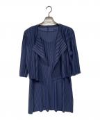 PLEATS PLEASEプリーツプリーズ）の古着「セットアップブラウス」｜ネイビー