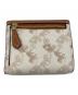 COACH (コーチ) ミラ ホース アンド キャリッジ プリント／3つ折り財布 ブラウン×ホワイト 未使用品：15000円