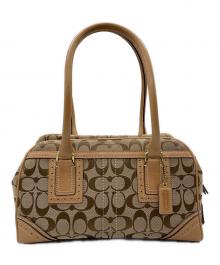 COACH（コーチ）の古着「シグネチャー ハンドバッグ」｜ブラウン