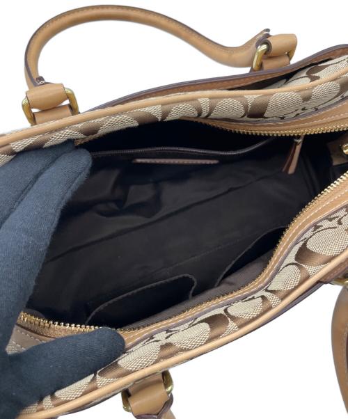 COACH（コーチ）COACH (コーチ) シグネチャー ハンドバッグ ブラウンの古着・服飾アイテム
