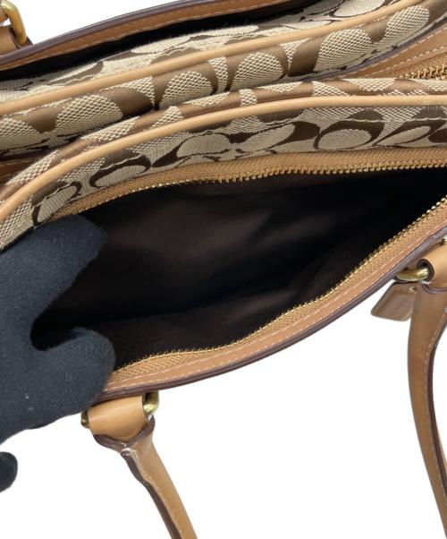 COACH（コーチ）COACH (コーチ) シグネチャー ハンドバッグ ブラウンの古着・服飾アイテム