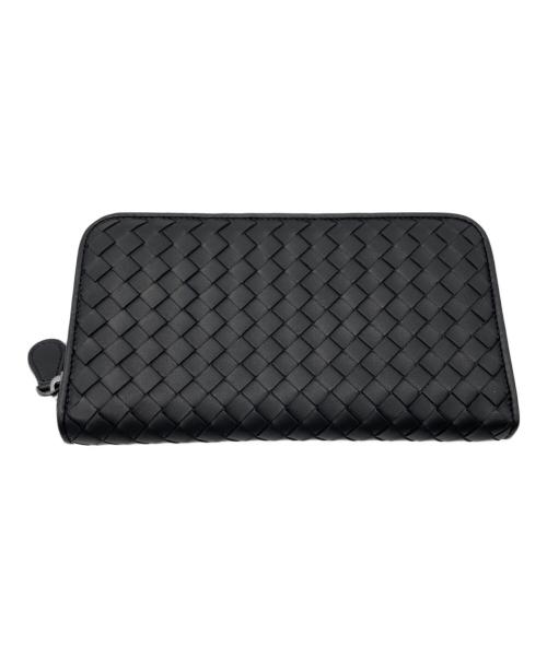 BOTTEGA VENETA（ボッテガベネタ）BOTTEGA VENETA (ボッテガベネタ) イントレチャート ジップアラウンドウォレット ブラックの古着・服飾アイテム
