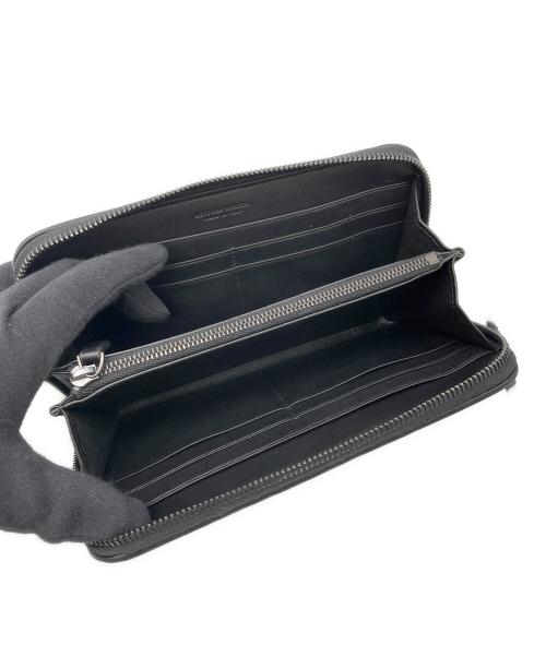 BOTTEGA VENETA（ボッテガベネタ）BOTTEGA VENETA (ボッテガベネタ) イントレチャート ジップアラウンドウォレット ブラックの古着・服飾アイテム