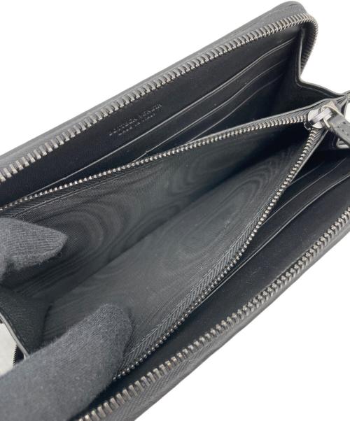BOTTEGA VENETA（ボッテガベネタ）BOTTEGA VENETA (ボッテガベネタ) イントレチャート ジップアラウンドウォレット ブラックの古着・服飾アイテム