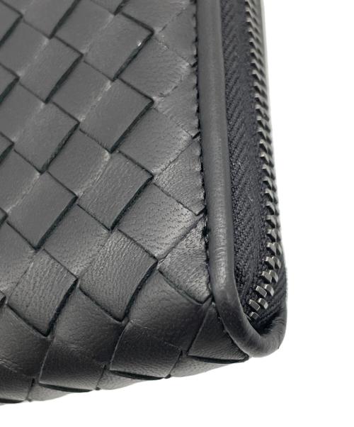BOTTEGA VENETA（ボッテガベネタ）BOTTEGA VENETA (ボッテガベネタ) イントレチャート ジップアラウンドウォレット ブラックの古着・服飾アイテム