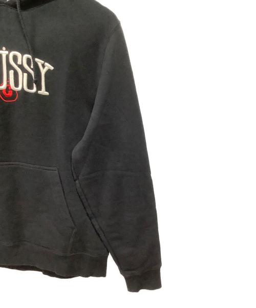 stussy（ステューシー）stussy (ステューシー) ロゴパーカー ブラック サイズ:Mの古着・服飾アイテム