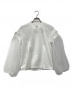 COMME des GARCONS×noir kei ninomiyaコムデギャルソン×ノワール ケイ ニノミヤ）の古着「チュールスリーブカットソー」｜ホワイト